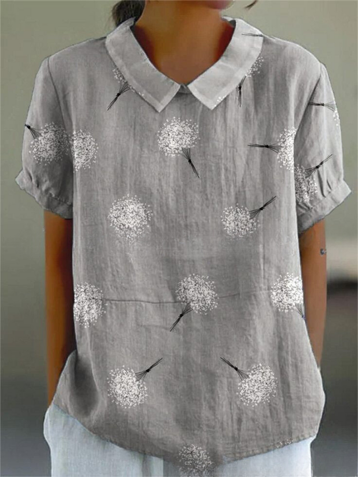 Damblus med vintage-motiv och blommigt tryck