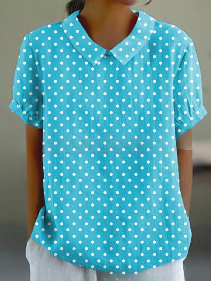 Damblus med vintage-motiv och blommigt tryck