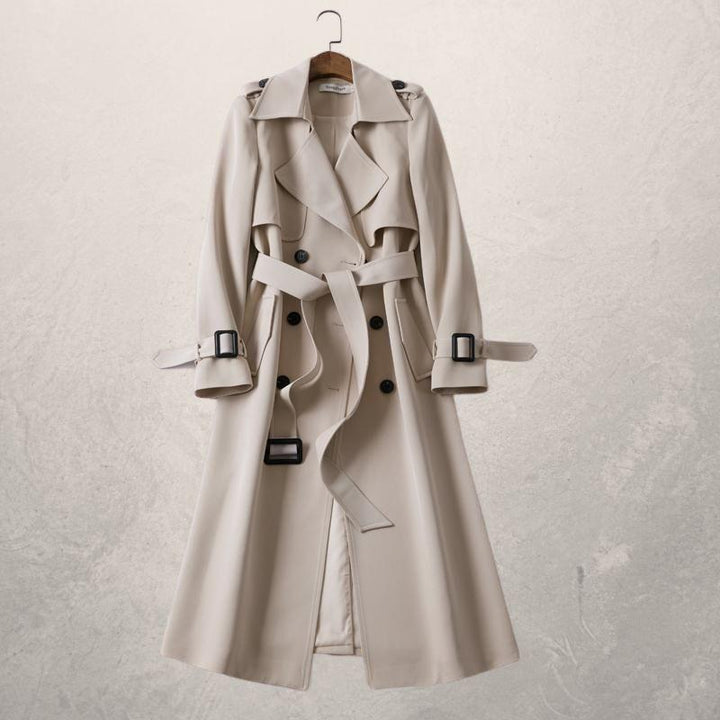 Märta | Trenchcoat Dam klassisk med bälte och lång modell