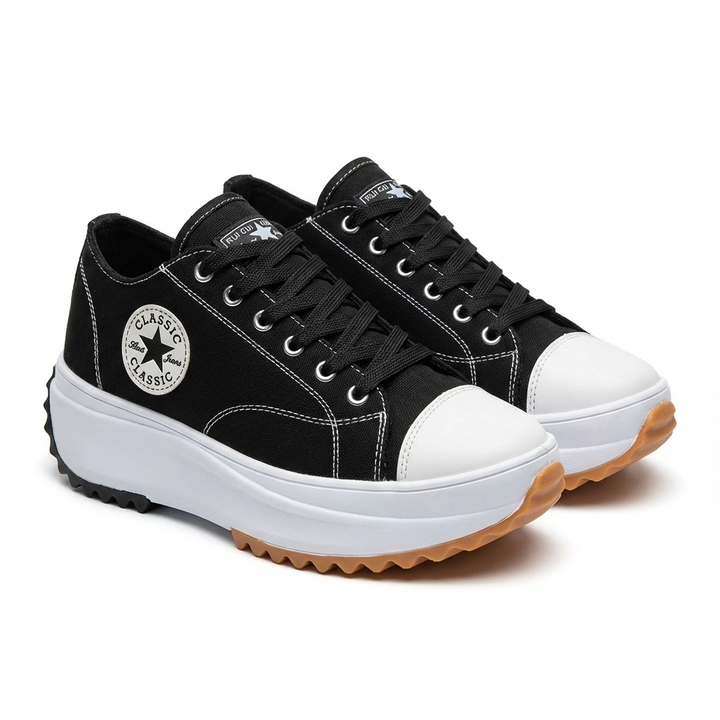 Platåsneakers med snörning för kvinnor