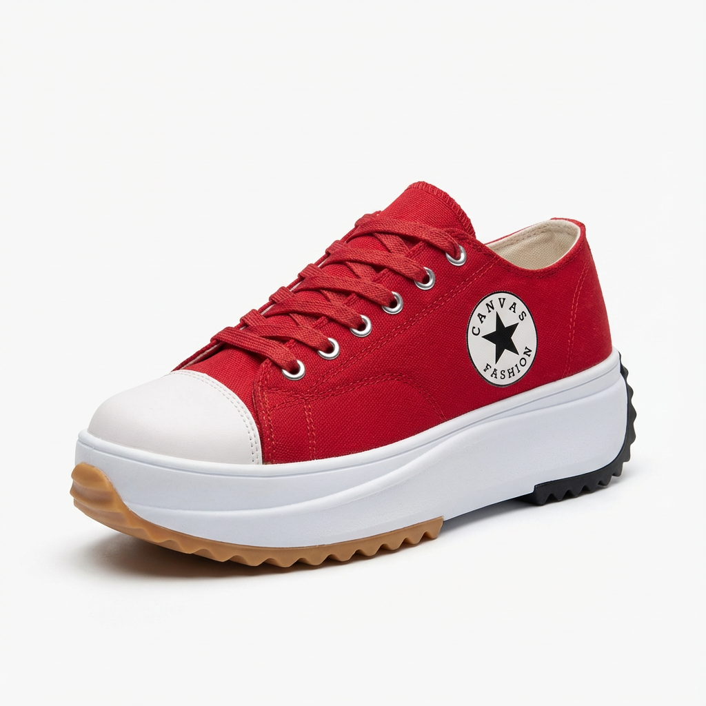 Platåsneakers med snörning för kvinnor