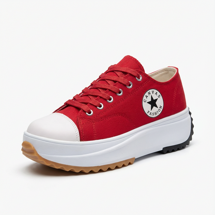 Platåsneakers med snörning för kvinnor