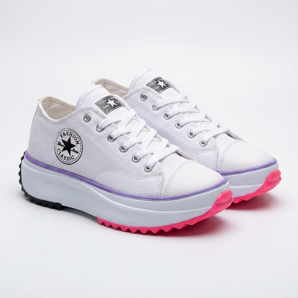 Platåsneakers med snörning för kvinnor