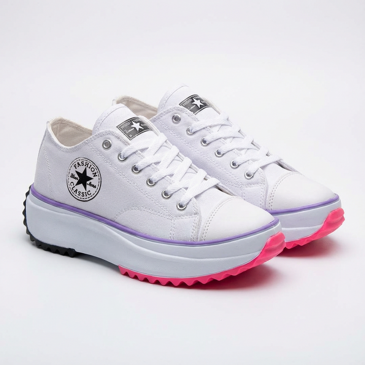 Platåsneakers med snörning för kvinnor