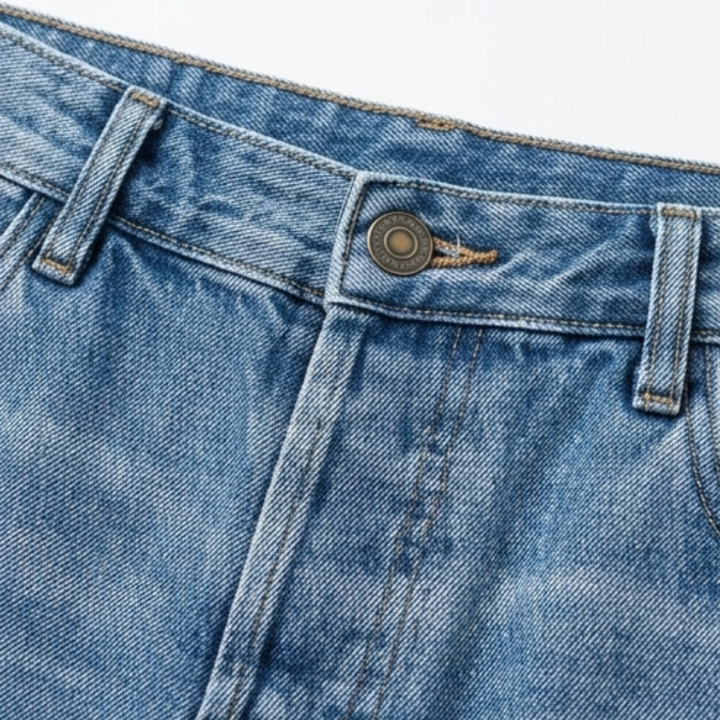 Raka, korta jeans med fransar för dam