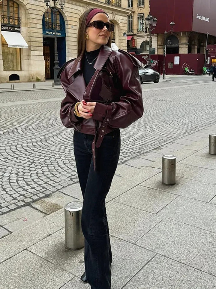 Maja | Kavaj Dam oversized med midjeband och markerade axlar