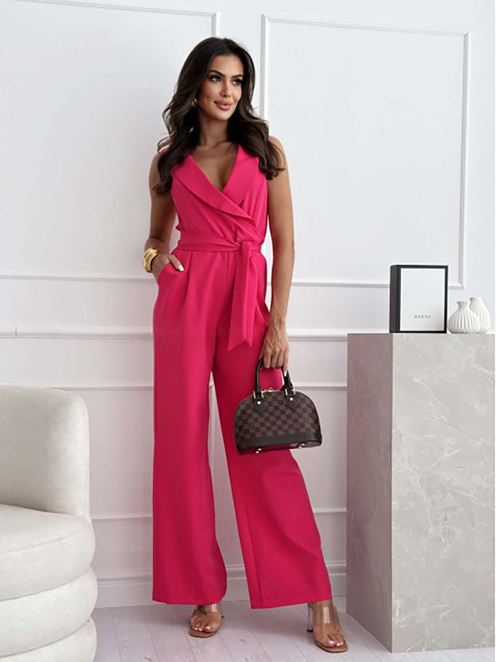 Damklädd jumpsuit med bälte