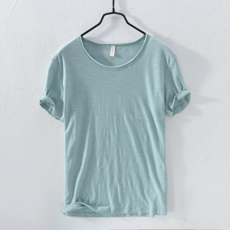 Herr kortärmad bomulls-t-shirt i casualstil