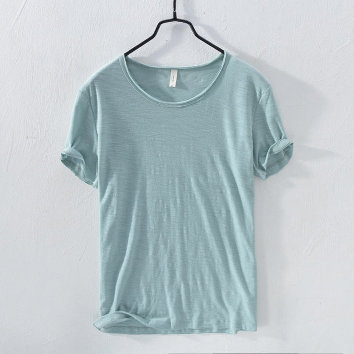 Herr kortärmad bomulls-t-shirt i casualstil