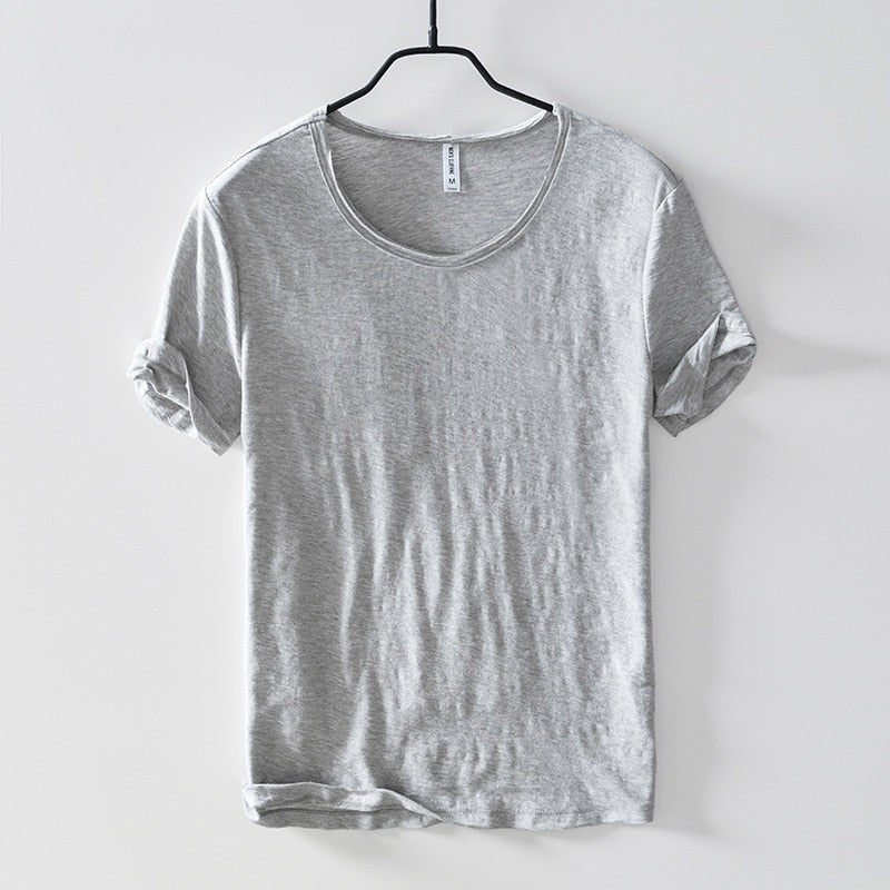 Herr kortärmad bomulls-t-shirt i casualstil