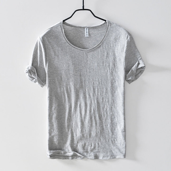 Herr kortärmad bomulls-t-shirt i casualstil