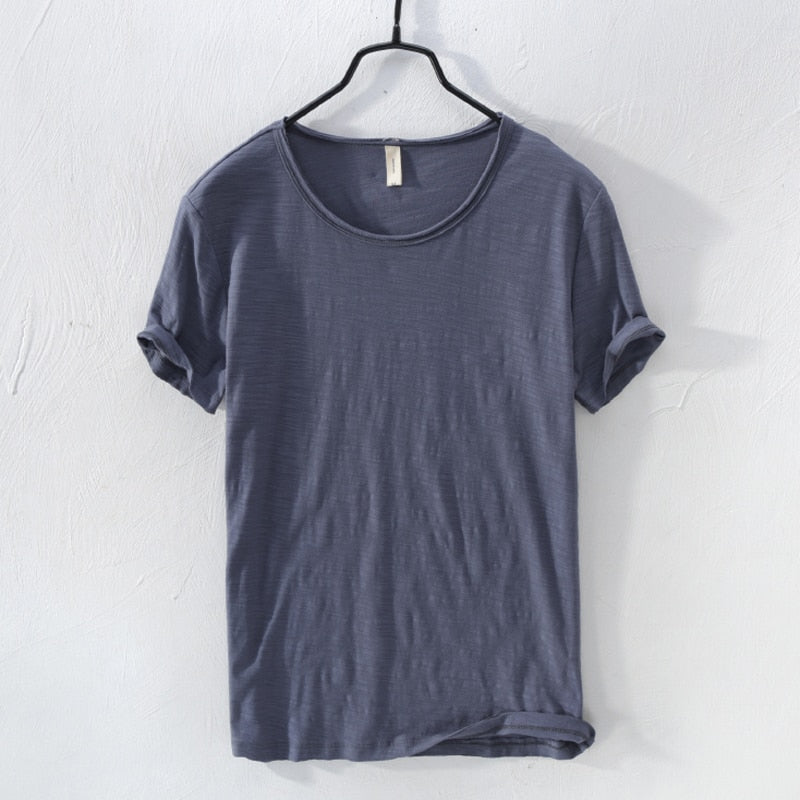 Herr kortärmad bomulls-t-shirt i casualstil