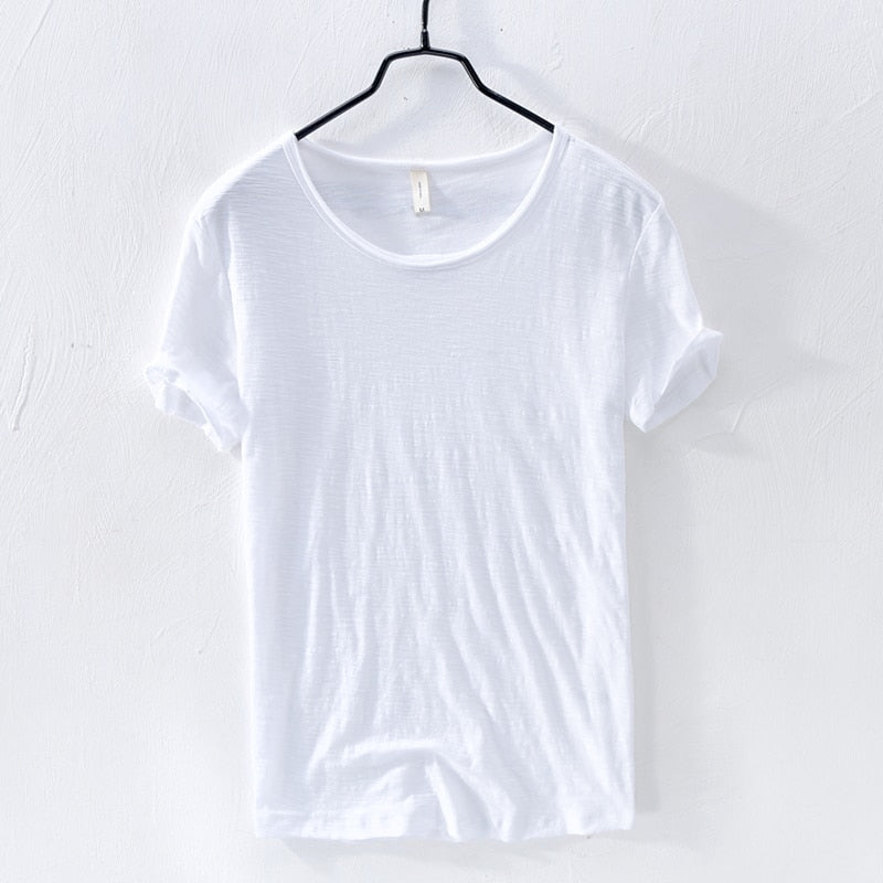 Herr kortärmad bomulls-t-shirt i casualstil