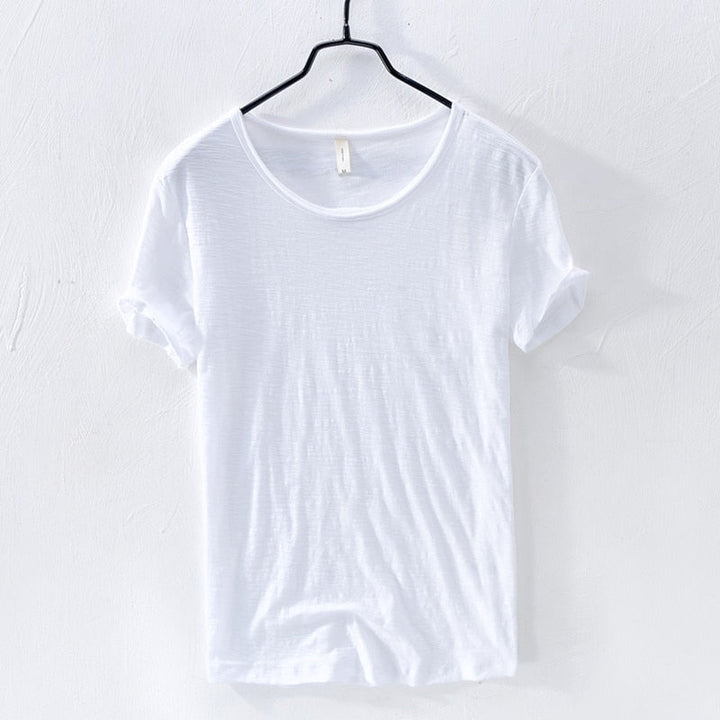 Herr kortärmad bomulls-t-shirt i casualstil