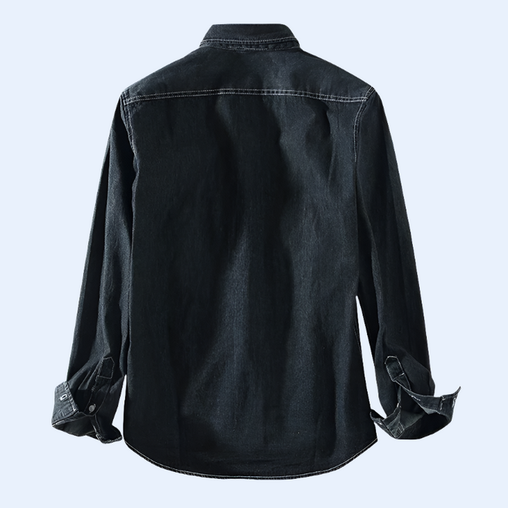 Långärmad jeansskjorta för män