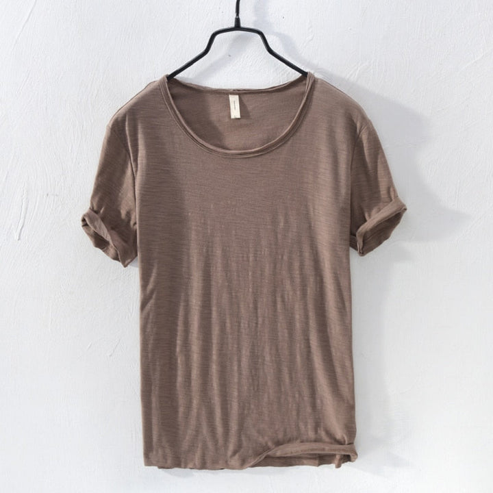 Herr kortärmad bomulls-t-shirt i casualstil