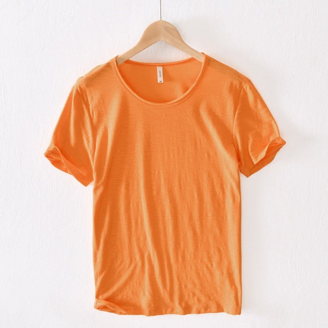 Herr kortärmad bomulls-t-shirt i casualstil