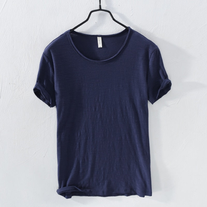 Herr kortärmad bomulls-t-shirt i casualstil