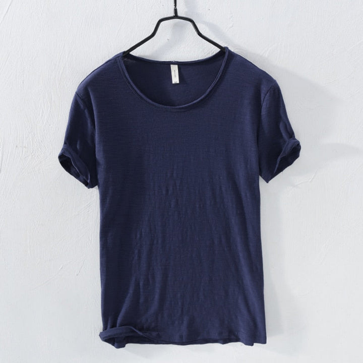 Herr kortärmad bomulls-t-shirt i casualstil