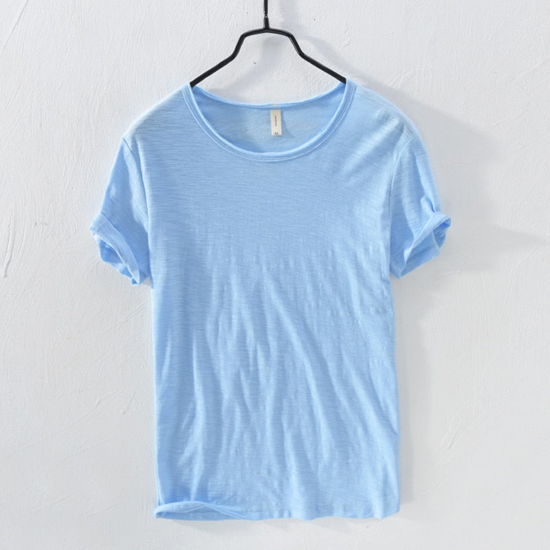 Herr kortärmad bomulls-t-shirt i casualstil