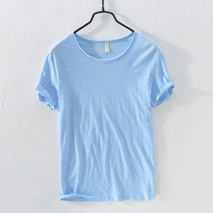 Herr kortärmad bomulls-t-shirt i casualstil