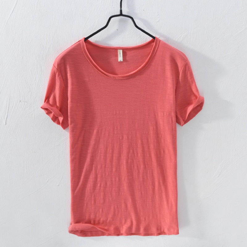 Herr kortärmad bomulls-t-shirt i casualstil