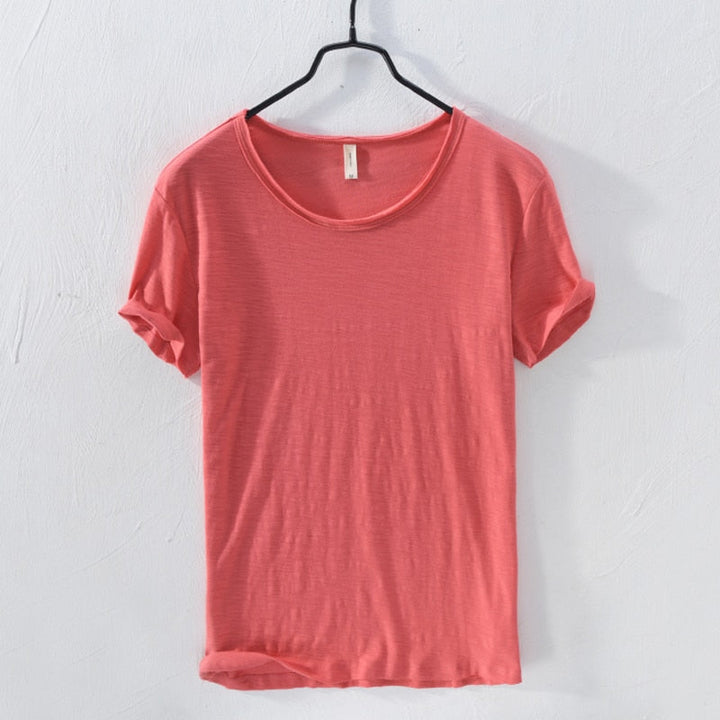 Herr kortärmad bomulls-t-shirt i casualstil