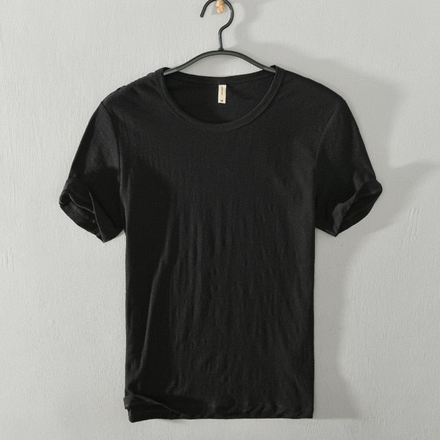 Herr kortärmad bomulls-t-shirt i casualstil