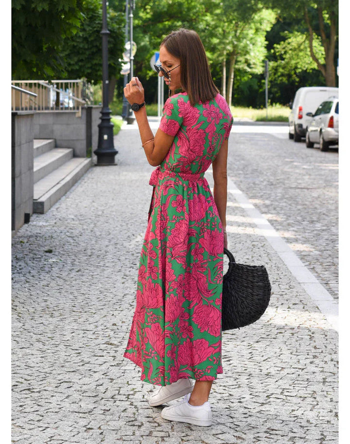 Elegant v-ringad midiklänning