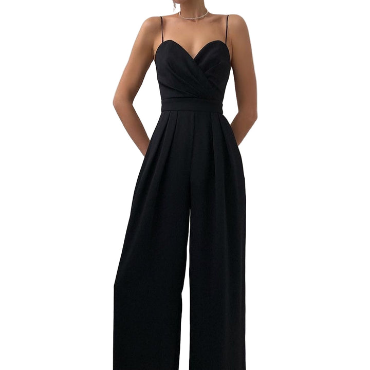Elegant damjumpsuit med justerbara axelband