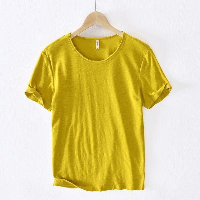 Herr kortärmad bomulls-t-shirt i casualstil