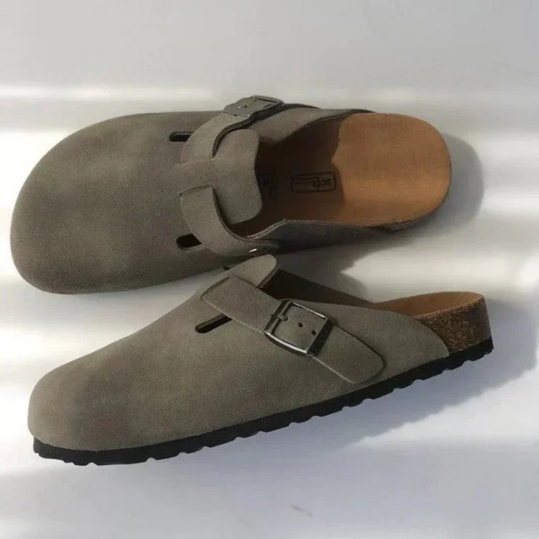 Damflip-flops med stängd tå och spänne