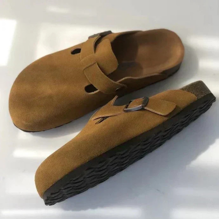 Damflip-flops med stängd tå och spänne