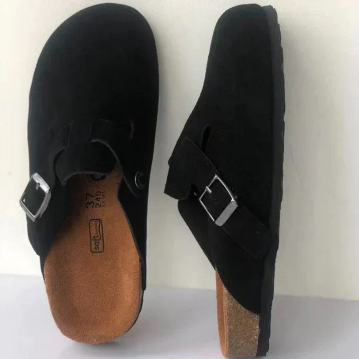 Damflip-flops med stängd tå och spänne