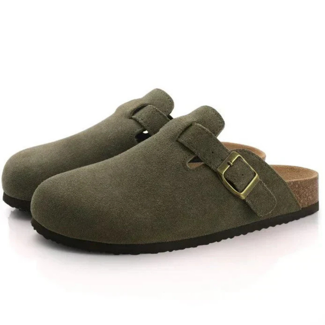 Damflip-flops med stängd tå och spänne