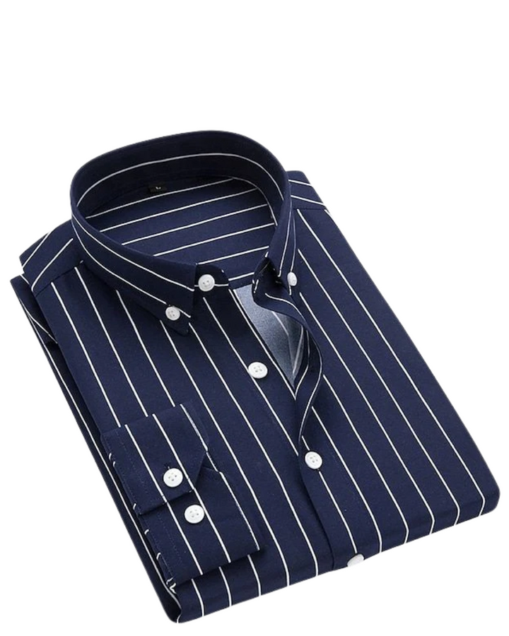 Randig slim fit sommarskjorta för herr