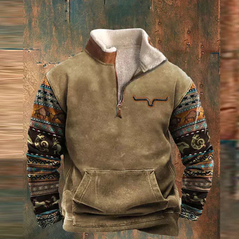 Mats | Fleece tröja Herr med kvartslång dragkedja och hög krage