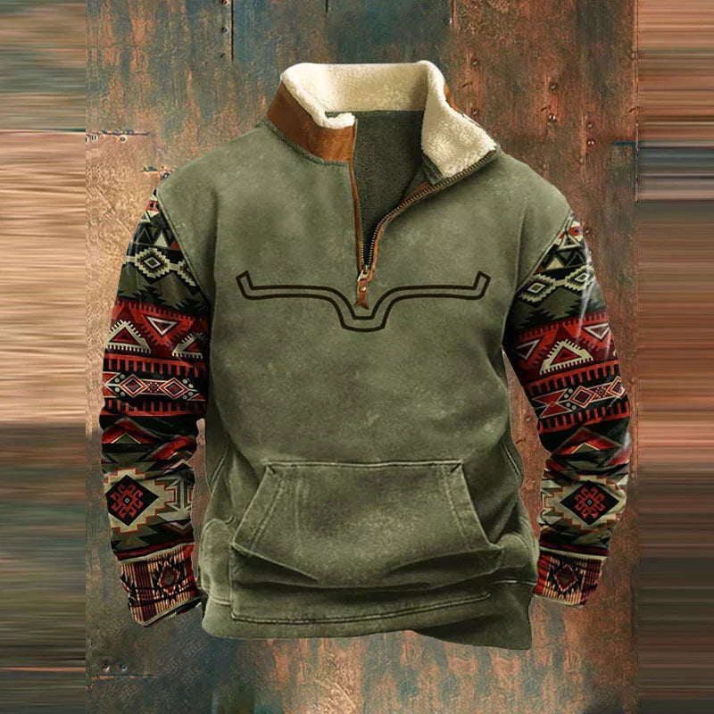 Mats | Fleece tröja Herr med kvartslång dragkedja och hög krage