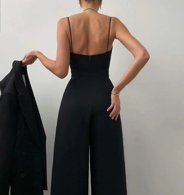 Jumpsuit med vida ben för kvinnor