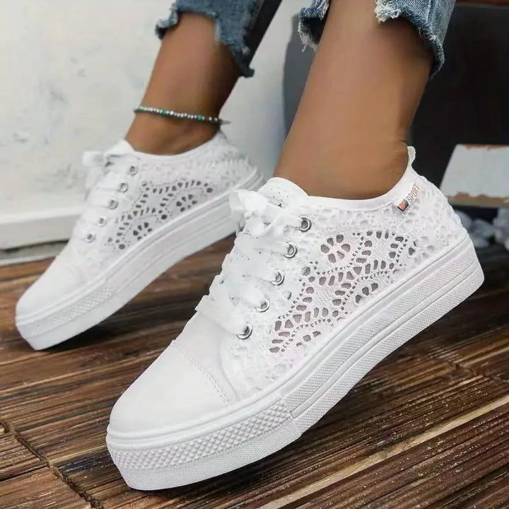 Dam sommar minimalistiska platåsneakers
