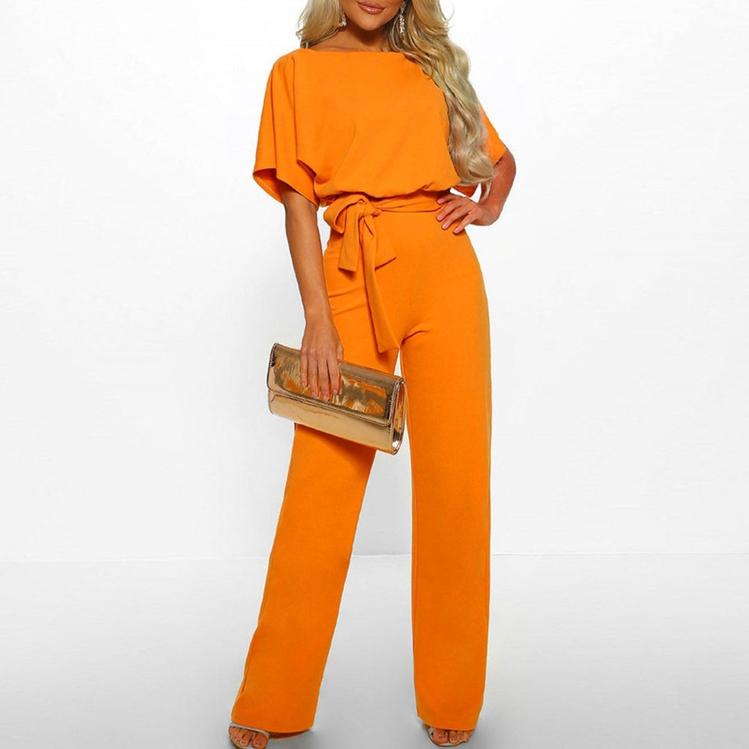 Elegant kortärmad formell vårjumpsuit för kvinnor
