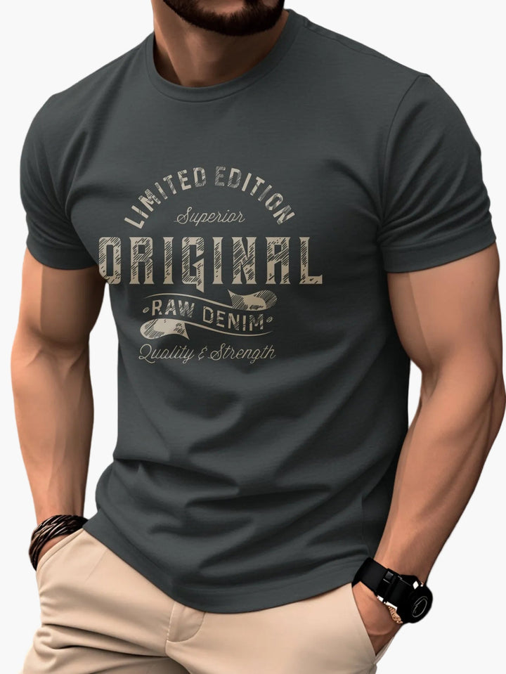 Anders | T-shirt Herr med vintage tryck och rund hals