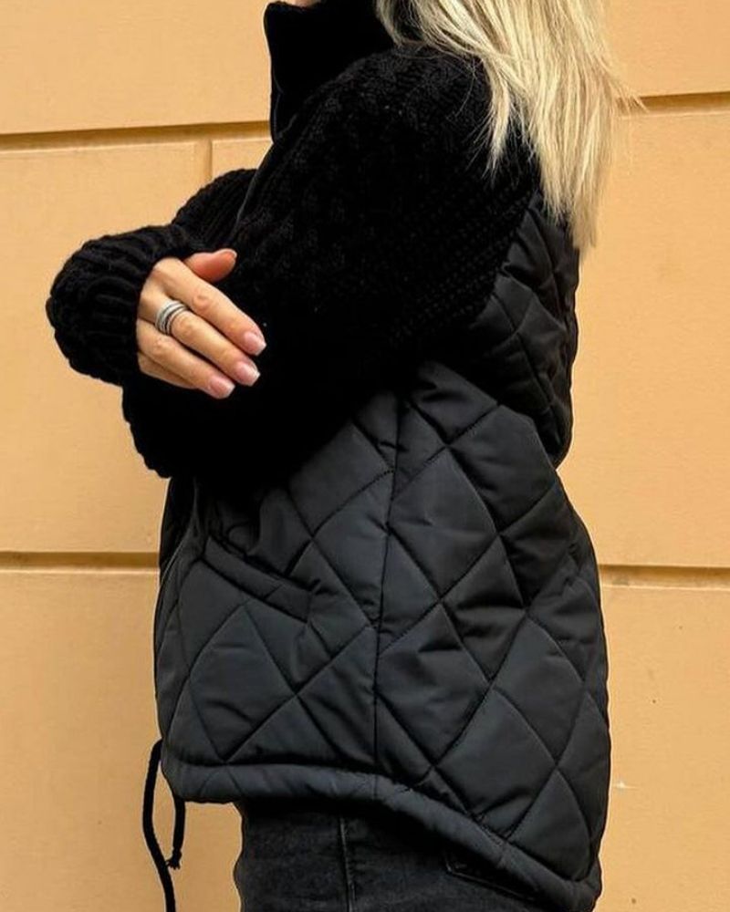 Linnea | Fleecejacka dam med stickade ärmar