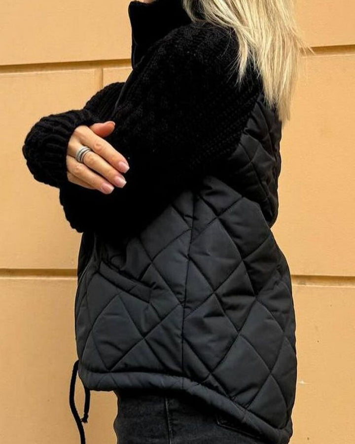 Linnea | Fleecejacka dam med stickade ärmar