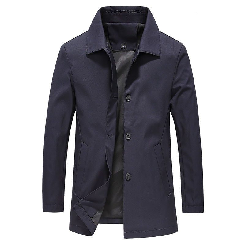 Magnus | Trenchcoat Herr med knappkrage och framknäppning