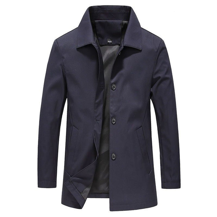 Magnus | Trenchcoat Herr med knappkrage och framknäppning