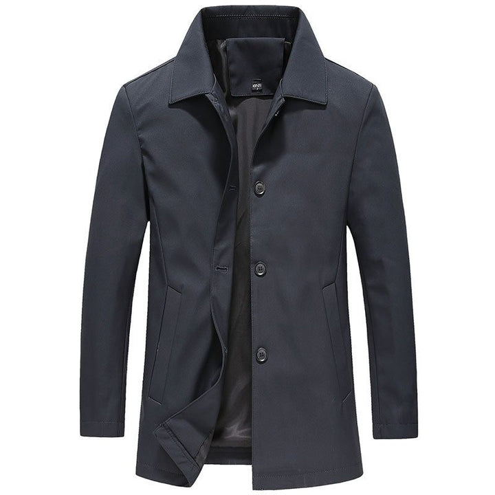 Magnus | Trenchcoat Herr med knappkrage och framknäppning