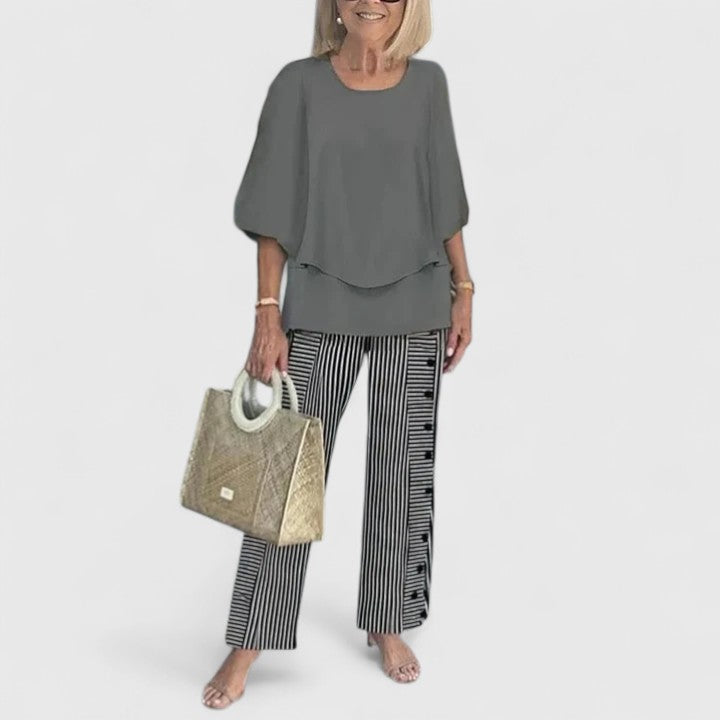Elegant tvådelat set för kvinnor, casual