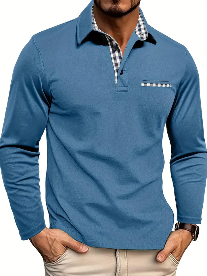 Herr långärmad vinterklassisk pikétröja