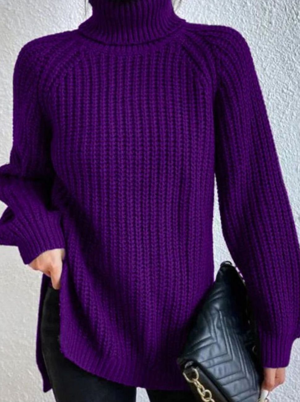 Elin | Stickad tröja Dam oversized med polokrage